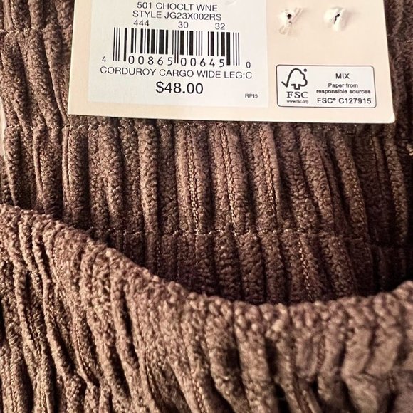 SO Goods For Life Womens Brown Corduroy High Rise Wide Leg Pants XS - Picture 9 of 16